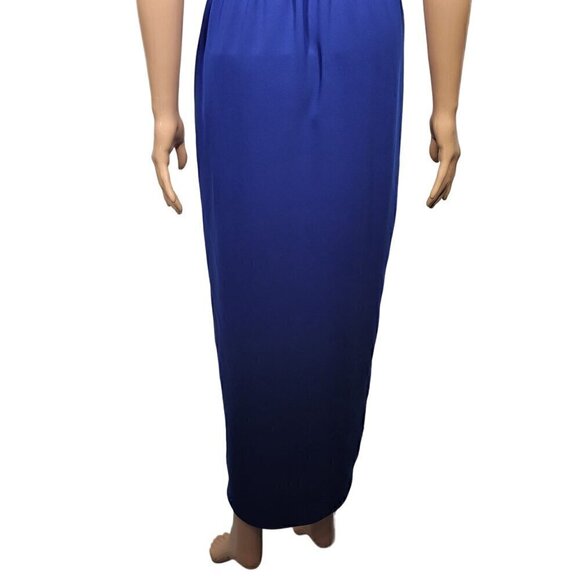 AMANDA UPRICHARD NY Women's Royal Blue Faux Wrap Short Sleeve Midi Dress Size M - Picture 9 of 11